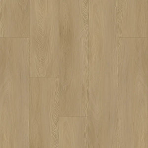 licht beige eiken vloer met brede planken en subtiele houtstructuur in langwerpig patroon