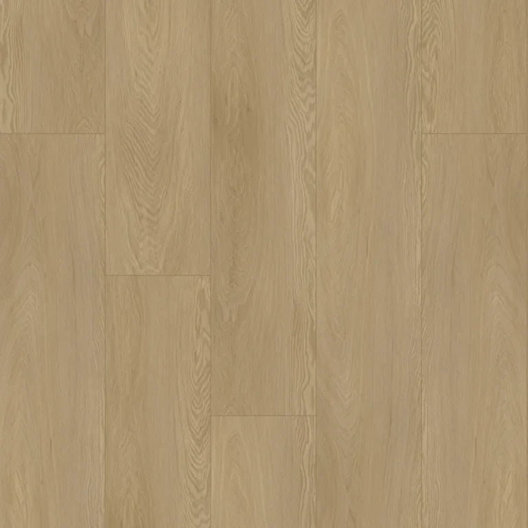 licht beige eiken vloer met brede planken en subtiele houtstructuur in langwerpig patroon
