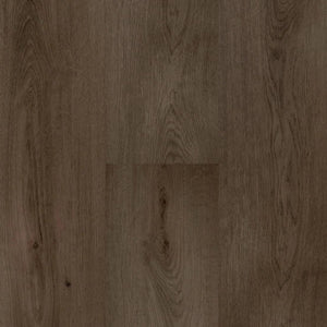 donkerbruin eiken vloer met subtiele houtnerfstructuur en matte afwerking, brede planken