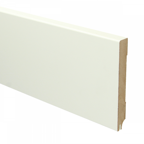 MDF Moderne plint 120x15 mm voorgelakt RAL 9010 met uitsparing